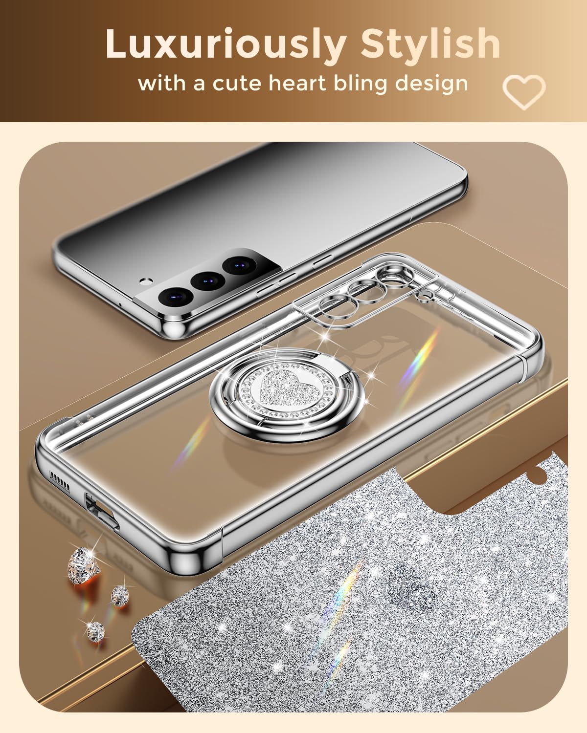 Amazon.co.jp: XYZ Samsung Galaxy S22 ケース リングスタンド付き